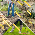 Garden Hoe Tool, 63 Inch L Shaped Hoe Garden Tools with Adjustable Long Handle for Weeding, Loosening Soil,Trenching, Heavy Duty Crack Crevice Weeding Hoe Hand Garden Tools for for Gardening Planting