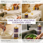 Dr. Jacobs Naturals Lavender Castile All-in-One Cleaner and Soap - Plant-Based Formula for House Cleaning Floors and Appliances - Gentle on Skin and the Planet - 32 oz, 2 Pack