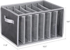 Zilink Upgraded Wardrobe Clothes Organizer with Support Board Clear Pant Organizer for Closet with 7 Grids Jeans Storage Organizer for Closet for Jean Pant Sweater Legging T-Shirt, 6 Pack