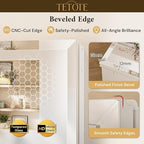 TETOTE 15 x 26 Mirrored Medicine Cabinets for Bathroom with Tempered Beveled Mirror White Medicine Cabinet Aluminum Cabinet DTC Hinges, Stepless Adjustable Shelves, Recessed/Surface-Mounted