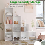 C&AHOME Cube Storage Organizer, 12-Cube Shelves Units, Closet Cabinet, DIY Plastic Modular Book Shelf, Ideal for Bedroom, Living Room, Office, 36.6" L x 12.4" W x 48.4" H Milky UPCS12M