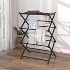 Household Indoor Folding Clothes Drying Rack, Dry Laundry and Hang Clothes,Towel Rack (Black)