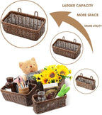 AceList Wall Hanging Basket, Boho Style Hand-Woven Hanging Storage Baskets - Set of 2, Ideal for Boho Room Decor, Kitchen, Garden, and Living Room(Brown)