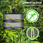 2 Layer Herb Drying Rack, Hanging Mesh Net, Foldable Plant Drying Rack with Diagonal Zipper, Garden Trimming Shears and Hooks, for Drying Herbs Plants, Fruits, Seafood, Clothing(2 Layers-23.62'')