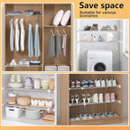 BAOYOUNI Expandable Closet Tension Shelf Adjustable Clothes Storage Rack Hanger Rod Organiser Ivory, 39.76-60.04 Inch