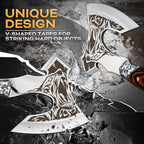 TIVOLI Camping Axe, Tiger - Patterned Survival Hatchet with Nylon Sheath, High Carbon Steel Blade Compact Outdoor Bushcraft Axe with Ergonomic Wood Grip, Camping Gear for Hiking, Chopping, Hunting