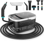 Steam Cleaner, 2500W Heavy Duty Pressurized Handheld Steamer with Built-in 1.32 qt Water Tank & 10 Accessories – for Kitchen, Bathroom, Car, Floors, Furniture, Tile & Windows (Black/White)