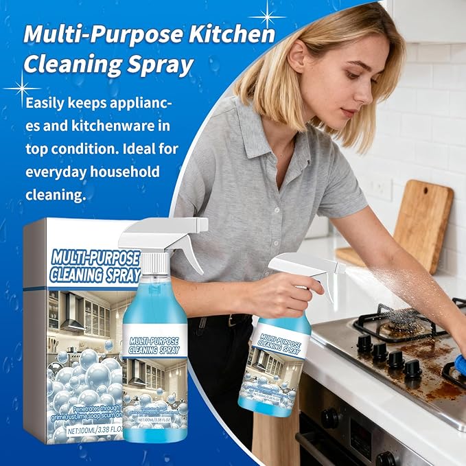 2Pcs Spray Splash Cleaner, 2025 New Multi Purpose Cleaning Spray, Powerful Degreaser Sprays for Kitchen, Splash Sprays All Purpose Cleaner, Easy to Use Grime Remover for Household Cleaning