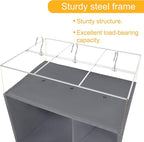 Libeder Shoe Organizer for Closet, 15 Shelf Hanging Closet Storage Shelves - 10 Shoe Rack Organizer and 5 Compartment for Clothes with 6 Side Mesh Pockets for Scarves Socks,Gloves Grey