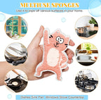 8 Pack Cute Kitchen Sponges Dish Set Compressed Non-Scratch Reusable Kitchen Cleaning Household Sponges for Dishes, Pans, Kitchen, Fruit, Plate, Bathroom(Cat)