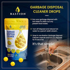 Bastion Garbage Disposal Cleaner and Deodorizer Drops- [[50-Count]] Lemon Zest Scented Kitchen Sink Freshener Pods & Drain Odor Eliminator Disposer Care Balls