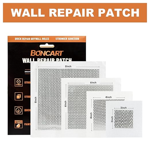 Drywall Repair Kit,Drywall Patch Repair Kit,2/4/6/8inch Self Adhesive Repair Patch,Quick Repair Drywall Large Holes