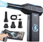 Compressed Air Duster - Electric Air Duster with Brushless Motor, Rechargeable Air Duster, 3-Speed Cordless Blower for Keyboard, Computer, Car & Home – High-Power, Reusable & Portable