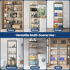 Abiglifty Storage Shelves, 5-Tier Metal Shelving, Wire Shelving Unit with Adjustable Leveling Feet, Shelf Organizer for Bathroom, Pantry, Laundry