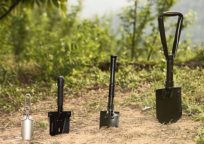 AceCamp 12 in 1 Survivor Multi-Tool Shovel, Emergency Shovel Tool Kit for Car, Camping, Backpacking, Hiking, Hunting, Multipurpose Portable Axe Hatchet Combo, Tactical Survival Multifunction Shovel