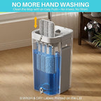 JOYMOOP 8L Large Capacity Flat Mop System with Extension Handle, Ideal for Floor, Window, and Wall Cleaning - Includes 3 Washable Microfiber Pads for Wet and Dry Use