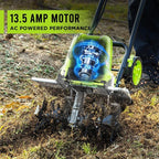 STEELITE 16-Inch Corded Electric Tiller, 13.5 Amp Powerful Garden Cultivator for Soil Preparation and Landscaping – Lightweight, Durable, and Easy to Use