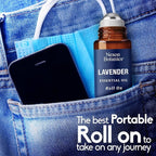 Lavender Essential Oil Roll-On 10 ml - Pure, Natural & Prediluted Oil Blend Roller for Calmness, Relaxation & Skin Care - Nexon Botanics