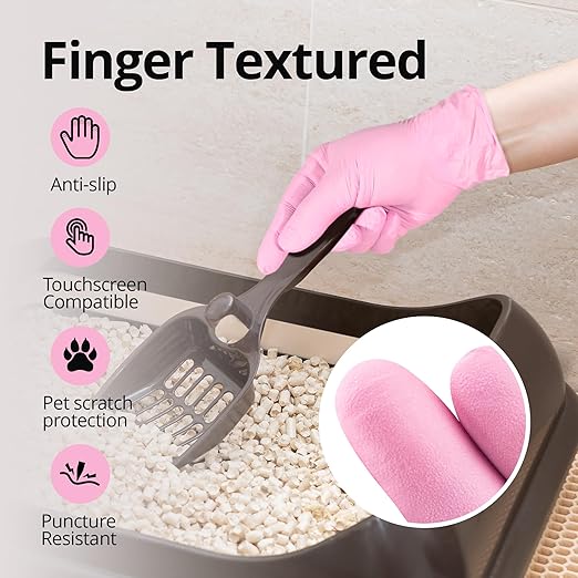Pink Disposable Exam Gloves, X-Small, 50-ct Box, Powder-Free, Latex-Free, Medical Grade Gloves for Cleaning & Esthetician