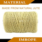 3mm x 1000 Feet Yellow Jute Rope, Twine for Gardening Tomato Climbing Plant Tie Floristry Crafts Gift Wrapping Packing Decor