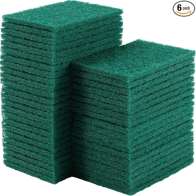 100 Pcs Scouring Pads,Heavy Duty Scour Pads,Dish Scrubber Scouring Pad,Reusable Non Scratch Household Scrub Pad for Dish Kitchen Scrubbers & Metal Grills,4.3 x 3 x 0.3 in (Green)