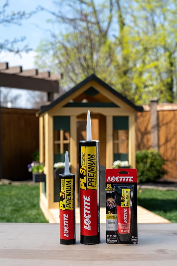 Loctite PL Premium Polyurethane Construction Adhesive, 10 fl oz Cartridge, 1 Pack - Versatile Construction Glue for Wood, Concrete, Stone, Metal & More