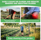 Weed Puller-Stand Up Weed Puller Tool,Adjustable 44-31.5" Bamboo Handle with Heavy Duty 4-Claw Cast Steel Head - Foot Step Design, No Bending Required - Garden & Yard Weeder