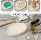 Soap Dish Bathroom Resin Bar Soap Holder for Shower Soap Tray for Kitchen Sink 2 Pack(Cream)