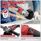 Cordless Angle Grinder Compatible with Milwaukee 18V Battery (NO BATTERY), 4-1/2 Inch Angle Grinder Power Tool with Spanner, 3 Variable Speed, MAX 8500 RPM, Brushless Motor