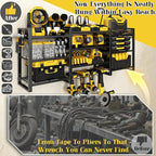 Power Tool Organizer Wall Mount With Charging Station,Upgraded Tool Shelf Load 400 Lbs,10-Tiers With 4 Cordless Drill Rack And 6FT Power Strip,Battery Utility Shelve For Garage Workshop