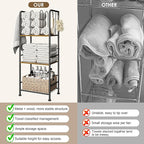 Towel Racks for Bathroom 3-Tier M-Shaped Detachable Dividers, Durable Metal Towel Holder, Pool Items Holder, Space-Saving Storage Organizer, Modern Bath Towel Shelf Free Standing Patent Pending