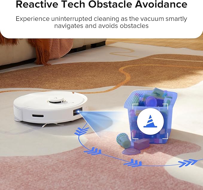 roborock Q8 Max Robot Vacuum and Mop Cleaner, DuoRoller Brush, 5500Pa Strong Suction, Lidar Navigation, Obstacle Avoidance, Multi-Level Mapping, Perfect for Pet Hair