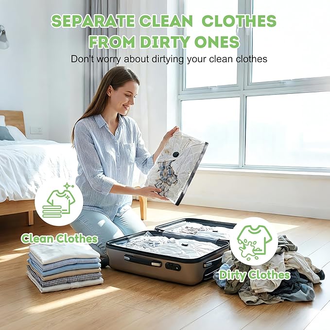 Mapambo Vacuum Storage Bags with -60000Pa USB Pump, 15 Pack Vacuum Seal Bags for Clothing Travel in 3 Sizes, Travel Vacuum Bags with Pump, Saving up to 80% of Luggage Space (15 Combo Size)