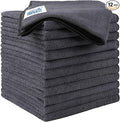 HOMEXCEL Microfiber Ultra Absorbent Cleaning Cloth, Lint Free, Streak Free Cleaning Rag Towels for Washing Cars, Kitchen and Window, 12.5 x 12.5 inches, Grey, 12 Pack
