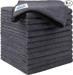 HOMEXCEL Grey Microfiber Cleaning Cloth 6 Pack, 12.5 x 12.5 inch Microfiber Towels for Cars, Ultra Absorbent Car Washing Cloth, Lint Free Streak Free Cleaning Rags for Car, Kitchen, and Window