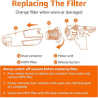 Amazon Basics Washable Replacement Filters 2-in-1 Corded Stick Vacuum Cleaner ONLY (not for Other Models), HEPA, Pack of 4, White