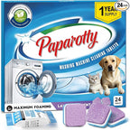 Washing Machine Cleaner Tablets - 24 Pack (12 Month Supply) | HE Compatible for Top & Front Load Washers | Pet-Safe Formula Eliminates Odors, Lint & Detergent Buildup (Lavender scent)