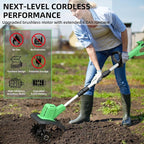 Cordless Tiller Cultivator, 360RPM Battery Powered Garden Cultivator, with 2 * 4.0Ah Batteries & Charger, 9In Tilling Width & 6In Depth Tiller for Gardening