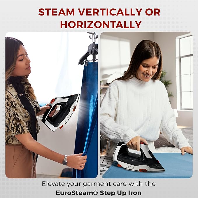 Step Up Iron - Self-Lifting Smart Iron with Ceramic Soleplate - Auto-Lift Safety & Smart Temp Technology for All Fabrics - Ironing Reimagined: Smart, Safe, and Effortlessly Fast