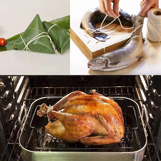 Benvo 656 Feet Cotton Cooking String 2mm Natural Jute Twine 2 Ply String Rope Cord for Baking, Butchers, Sausage, DIY Arts and Crafts - Beige