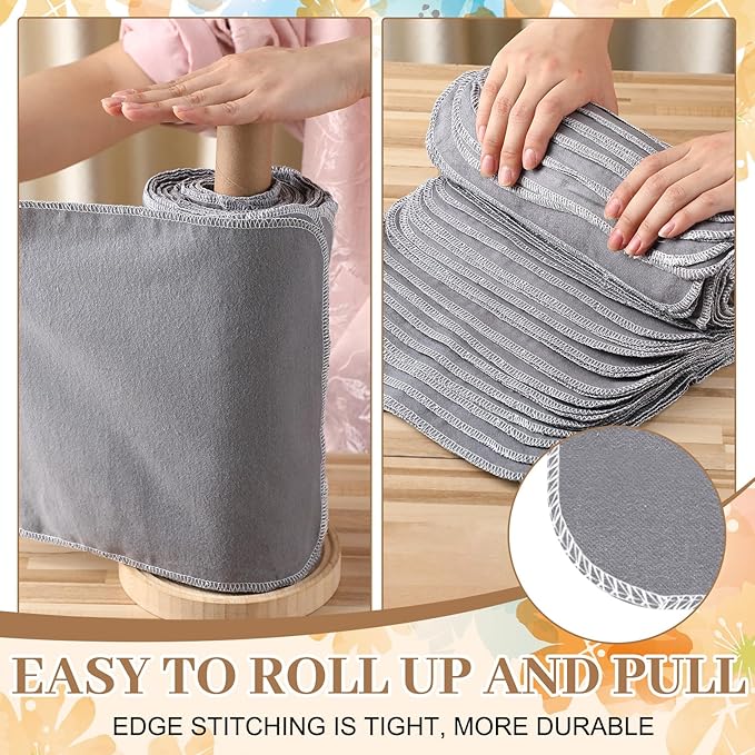 36 Count Reusable Cleaning Cloths Washable Cotton Kitchen Towels for Home(Simple Style,Gray)