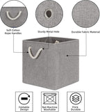 Bidtakay Grey Baskets Foldable Storage Cube Bins 13x13x13 Cube Storage Organizer Closet Set of 3 Fabric Storage Baskets for Home Office Large Baskets for Nursery Baby Toy Storage