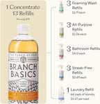 Branch Basics Premium Starter Kit: All Purpose, Glass, and Bathroom Cleaner plus our Foaming Wash, and Laundry Bottle (3 Plastic Spray Bottles + Concentrate) Fragrance-Free