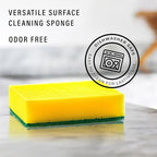 DecorRack 80 Count Non-Scratch Cleaning Scrub Sponges, Dual-Sided Heavy Duty Kitchen Sponges for Dishes, Cleaning Household, Bathroom, Car Wash - Yellow (Pack of 80)