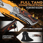 TIVOLI Camping Axe, Eagle - Patterned Survival Hatchet with Nylon Sheath, High Carbon Steel Blade Compact Outdoor Bushcraft Axe with Ergonomic Wood Grip, Camping Gear for Hiking, Chopping, Hunting