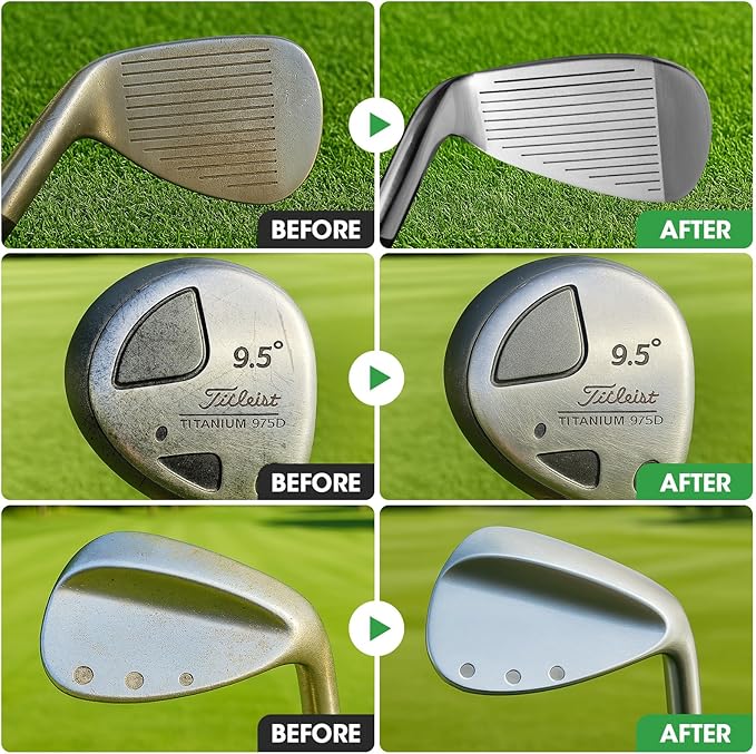 Golf Club Polish & Golf Club Cleaner - Rust and Scratch Remover Golf Club Polishing Kit/Golf Club Cleaning Kit - 9 oz Metal Polish Compound - Golf Accessories