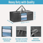 VENO 4 Pack Moving Bags Extra Large Storage Bags for College Move-In, Heavy-Duty Storage Totes, Packing Boxes, and Wardrobe Moving Supplies - Durable Laundry Bags for Clothes (Gray w/Window, 4 Pack)