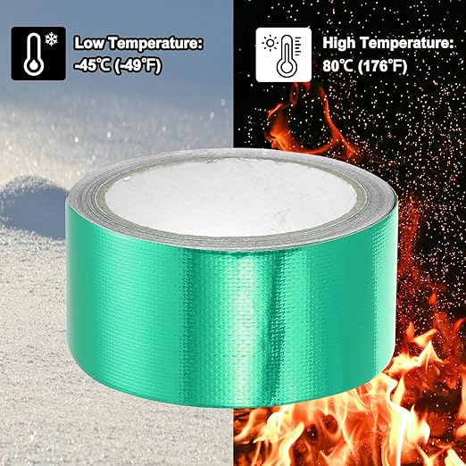 PATIKIL Awning Repair Tape 8m x 5cm Waterproof Canvas Tape High Adhesive Tear Repair Patch Kit for PVC Tarpaulin Tent Awning Fabric RV Sail Boat Cover, Green (2" x26.24ft)