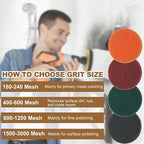 uxcell 8Pcs Scrubber Scouring Pad, 4 Inch 800 Grits Drill Power Brush Hoop and Loop Scrub Pads Discs Polishing Pad for Household Furniture Automotive Cleaning, Dark Red