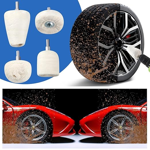 Liliful 12 Pcs 8" Airway Polishing Wheel Kit in Diameter 5/8", Metal Aluminum Buffing Wheel and Polishing Compound and Buffing Drill and Rake Pad for Angle Grinder Mirror Metal Finish (Bright Color)